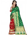 Art Silk Green And Red Traditional Designer Saree