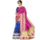 Art Silk Blue And Hot Pink Traditional Saree