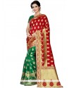 Art Silk Green And Red Designer Traditional Saree