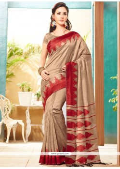 Jute Silk Embroidered Work Designer Traditional Saree