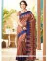 Jute Silk Brown Resham Work Traditional Designer Saree