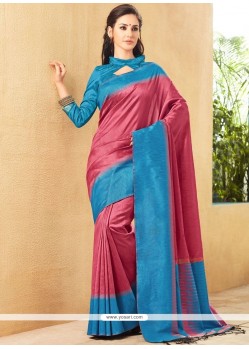 Embroidered Work Pink Traditional Saree