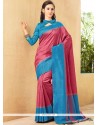 Embroidered Work Pink Traditional Saree