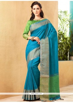 Traditional blue silk saree online at affordable rate – Joshindia