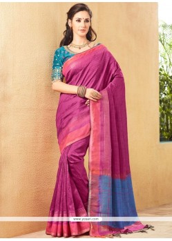 Embroidered Work Jute Silk Designer Traditional Saree