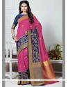 Art Silk Pink Weaving Work Traditional Designer Saree