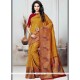 Art Silk Mustard Weaving Work Traditional Designer Saree