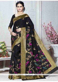 Art Silk Black Designer Traditional Saree