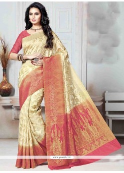 Beige Weaving Work Art Silk Designer Traditional Saree