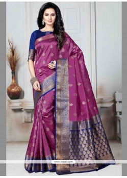 Art Silk Magenta Traditional Designer Saree