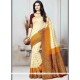 Cream Art Silk Designer Traditional Saree