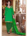 Green Cotton Punjabi Patiala Suit