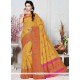 Weaving Work Yellow Art Silk Traditional Saree