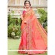 Art Silk Peach And Pink Shaded Saree