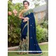 Cotton Silk Navy Blue Traditional Designer Saree