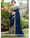 Cotton Silk Navy Blue Traditional Designer Saree