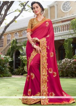 Embroidered Work Faux Georgette Classic Designer Saree