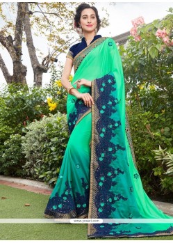 Faux Georgette Embroidered Work Designer Saree