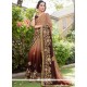 Faux Georgette Brown Shaded Saree