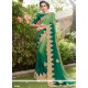 Faux Georgette Green Shaded Saree