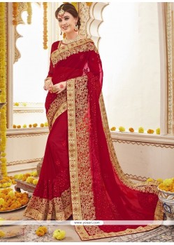 Red Designer Saree