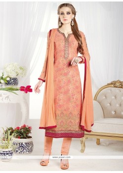 Embroidered Work Faux Georgette Churidar Designer Suit