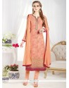 Embroidered Work Faux Georgette Churidar Designer Suit