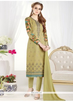 Faux Georgette Resham Work Churidar Designer Suit