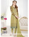 Faux Georgette Resham Work Churidar Designer Suit