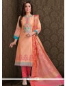 Embroidered Work Pink Chanderi Churidar Designer Suit