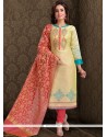 Chanderi Yellow Churidar Designer Suit