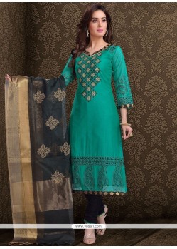 Sea Green Churidar Designer Suit