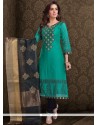 Sea Green Churidar Designer Suit