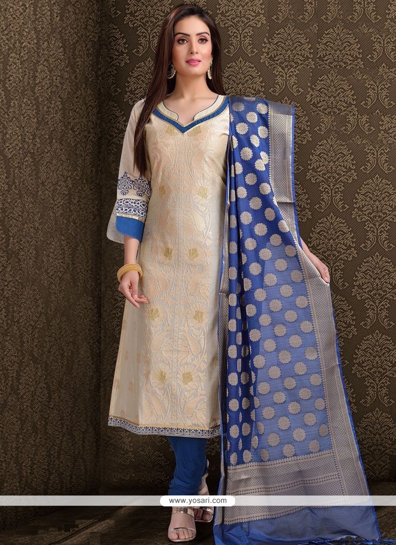 Buy Chanderi Silk Readymade Designer Salwar Suit For Ceremonial Online