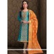 Chanderi Blue Churidar Designer Suit