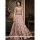 Embroidered Net Floor Length Anarkali Suit In Mauve