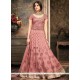 Pink Net Floor Length Anarkali Suit