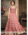 Pink Net Floor Length Anarkali Suit