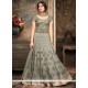 Net Patch Border Work Floor Length Anarkali Suit