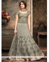 Net Patch Border Work Floor Length Anarkali Suit