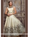 Cream Hand Work Work Readymade Anarkali Suit