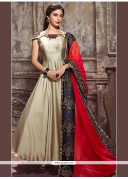 Grey Readymade Anarkali Suit