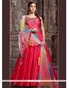 Thread Work Art Silk Readymade Anarkali Suit