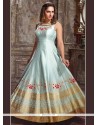 Blue Thread Work Readymade Anarkali Suit