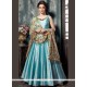 Blue Art Silk Readymade Anarkali Suit