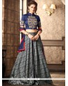 Navy Blue Embroidered Work Art Silk Lehenga Choli