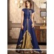 Art Silk Navy Blue Embroidered Work Long Choli Lehenga