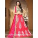 Art Silk Hot Pink Embroidered Work Lehenga Choli