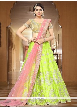 Patch Border Work Satin Silk Lehenga Choli