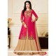 Hot Pink Embroidered Work Long Choli Lehenga